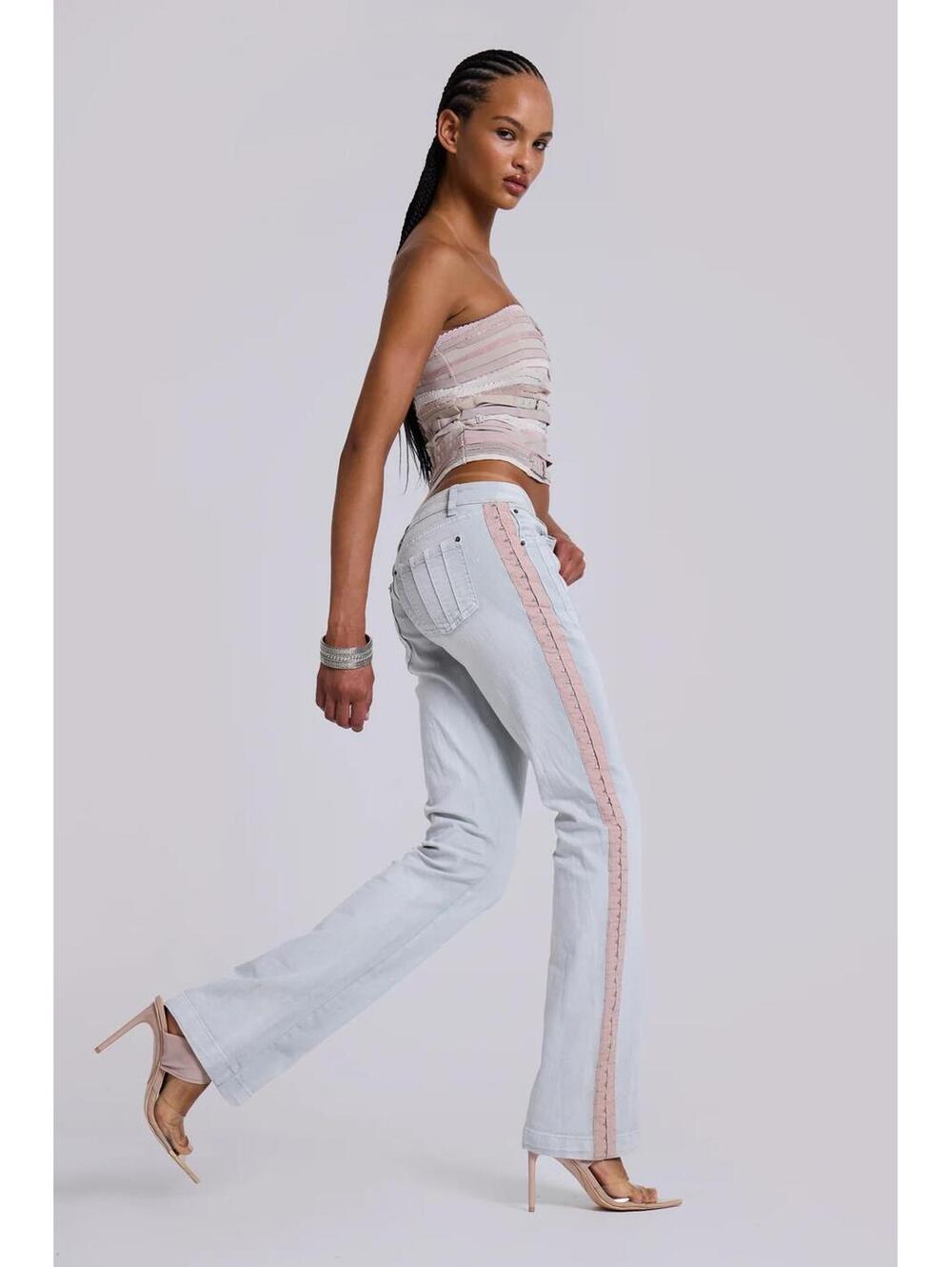 Jaded London Nadia Bootcut Cooper Jeans Statement Women's 30 Tall Y2K Streetwear